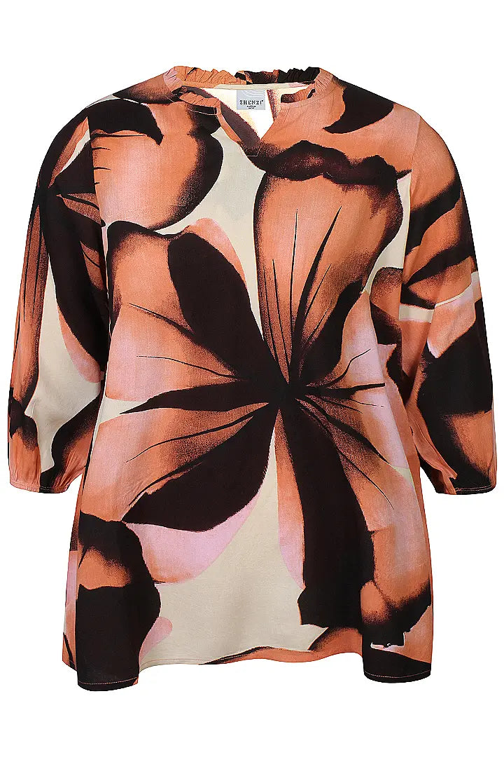Zhenzi bluse ZH-Kelis 1453 rød/pink kombi