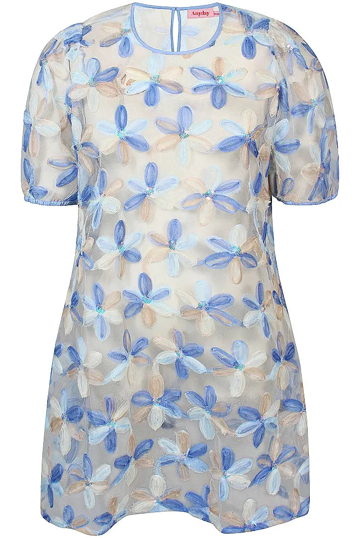 Anyday kjole Any-Eva lyseblå mesh