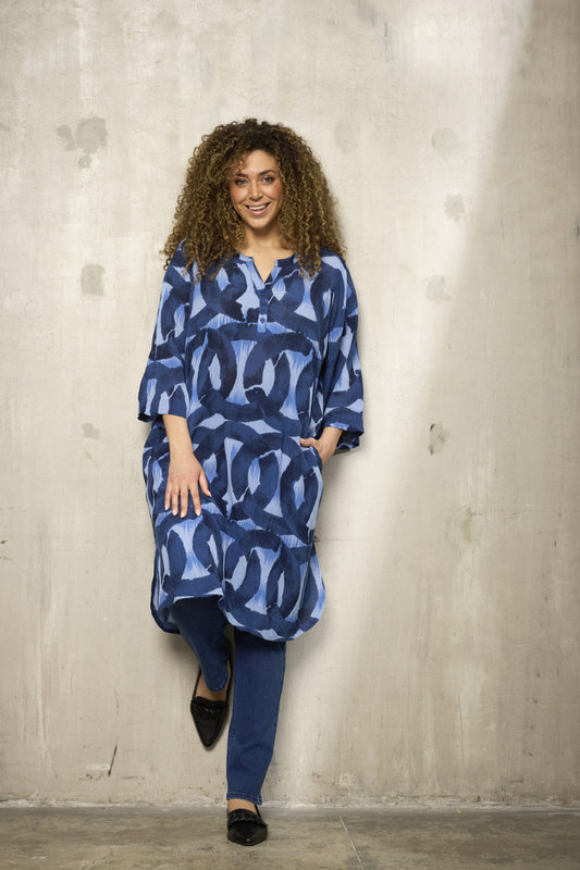 zhenzi kjole ZH SINI 1059 blå kombi