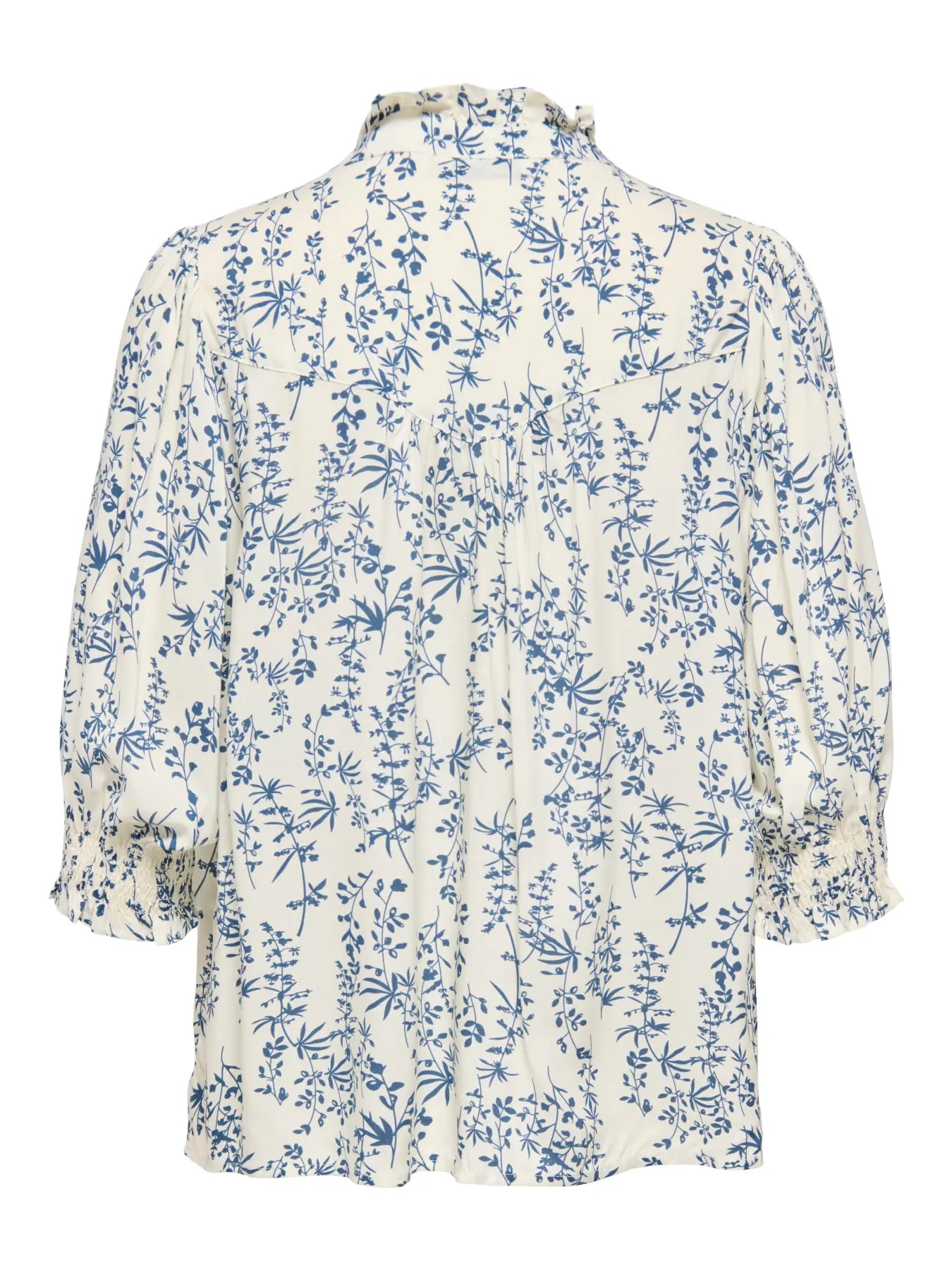 only Carmakoma skjorte carraya hvid/blå blomster kombi