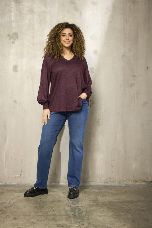 Zhenzi bluse zh-sara 1037 mørke rød