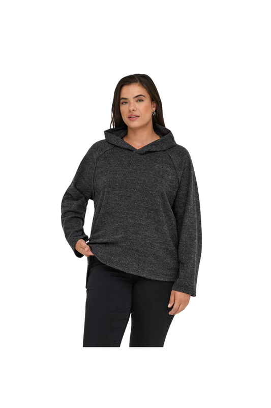 only carmakoma striktrøje med hætte Carbizzy mørkegrå