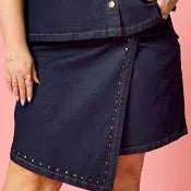 Anyday nederdel any-pome 412 mørkeblå denim