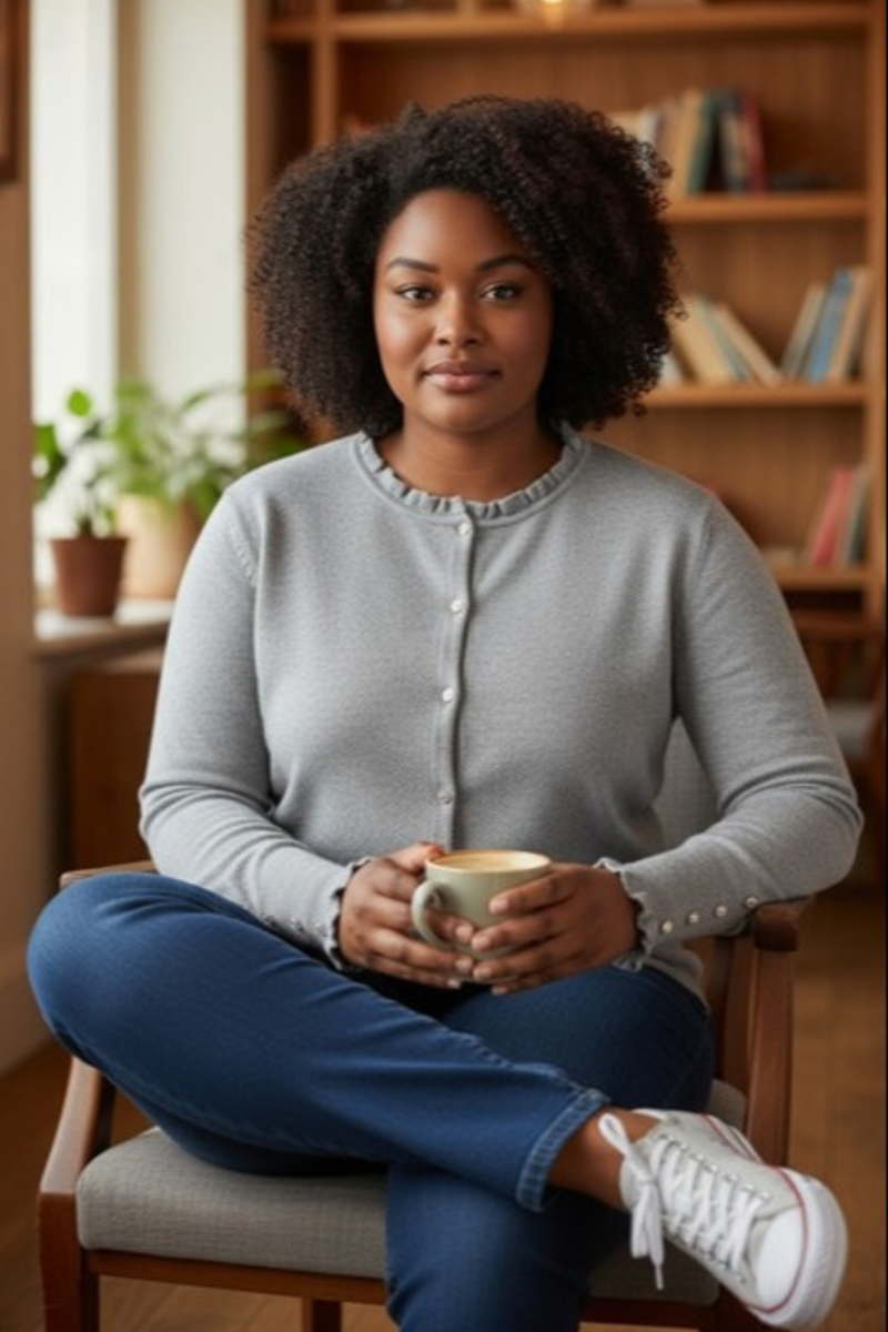 Cassiopeia cardigan Fananna grå