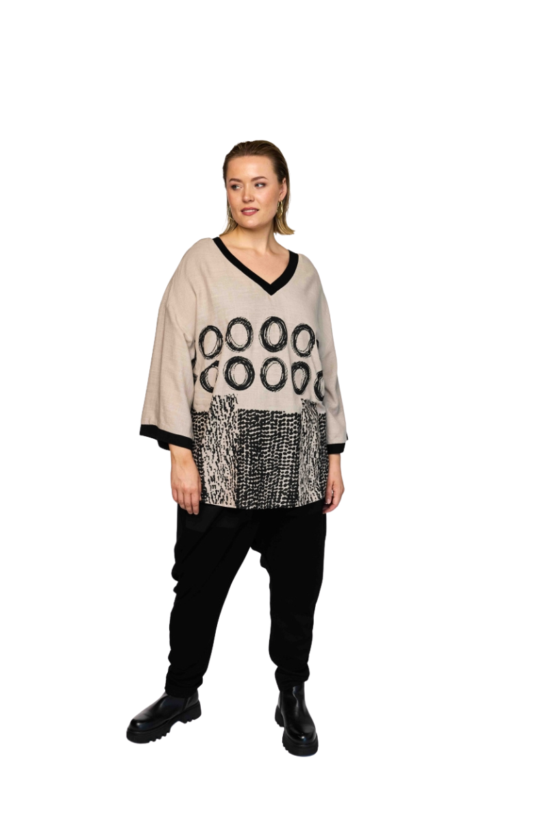 gozzip bluse GMy beige/sort