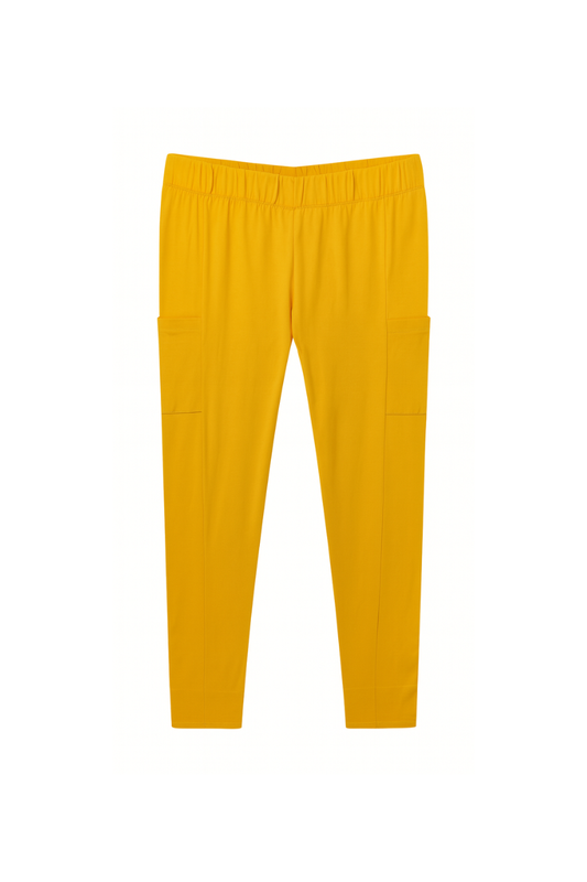 Mapeo leggings med lomme lang gul