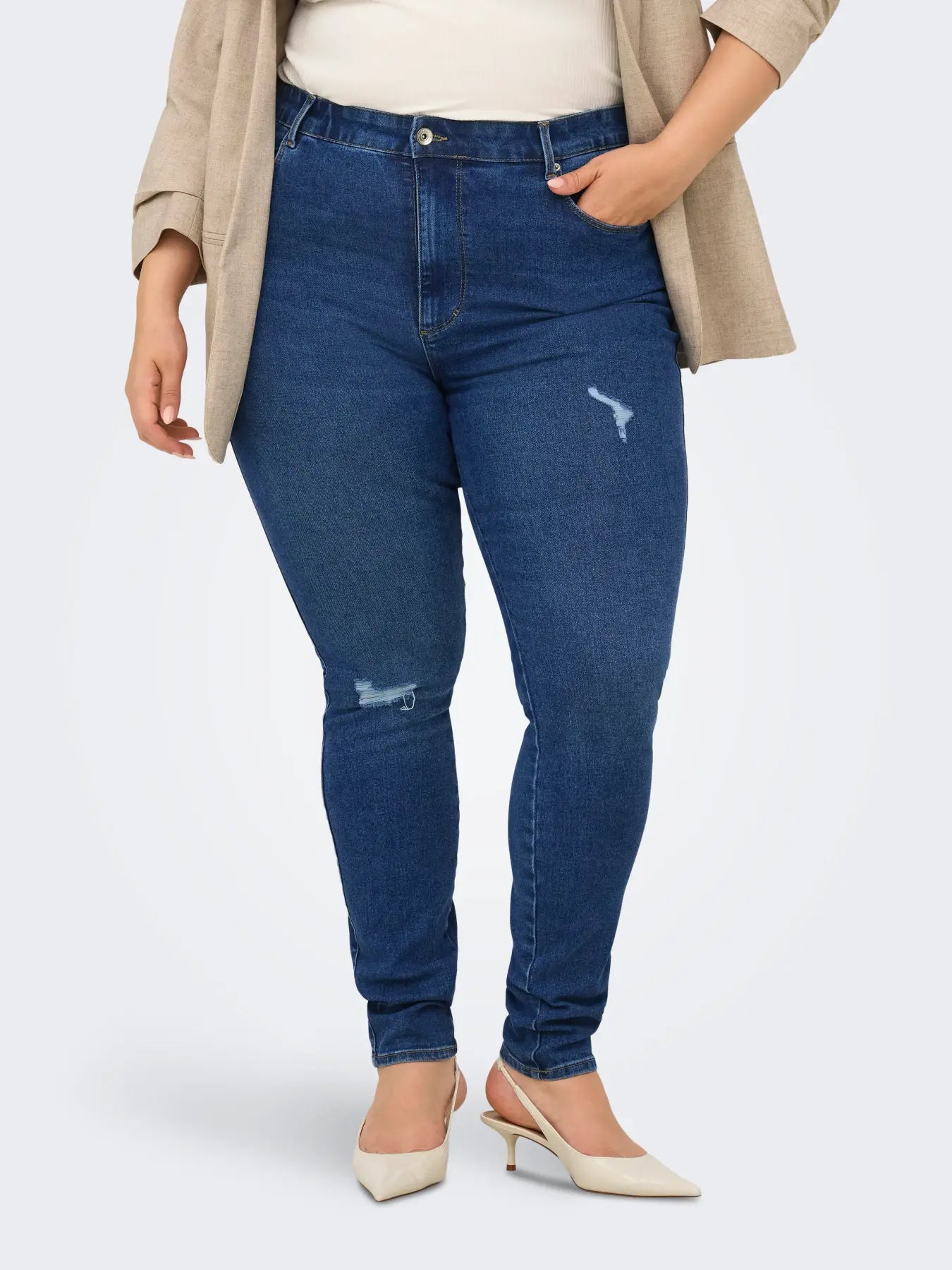 Only Carmakoma jeans carsnow blå