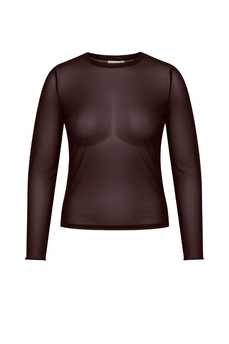 Only Carmakoma mesh bluse CARJUNGLE brun