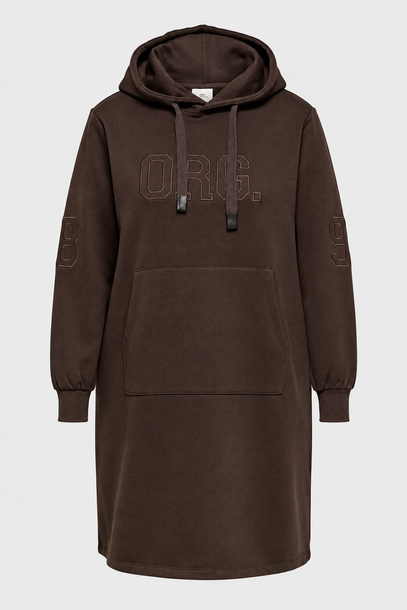 Only Carmakoma sweatkjole med hætte CARSLOW Coffee Bean