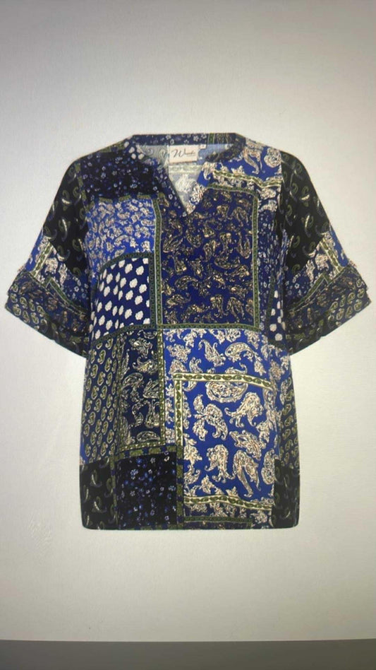 Wasabi bluse wa-nea 1 blå kombi