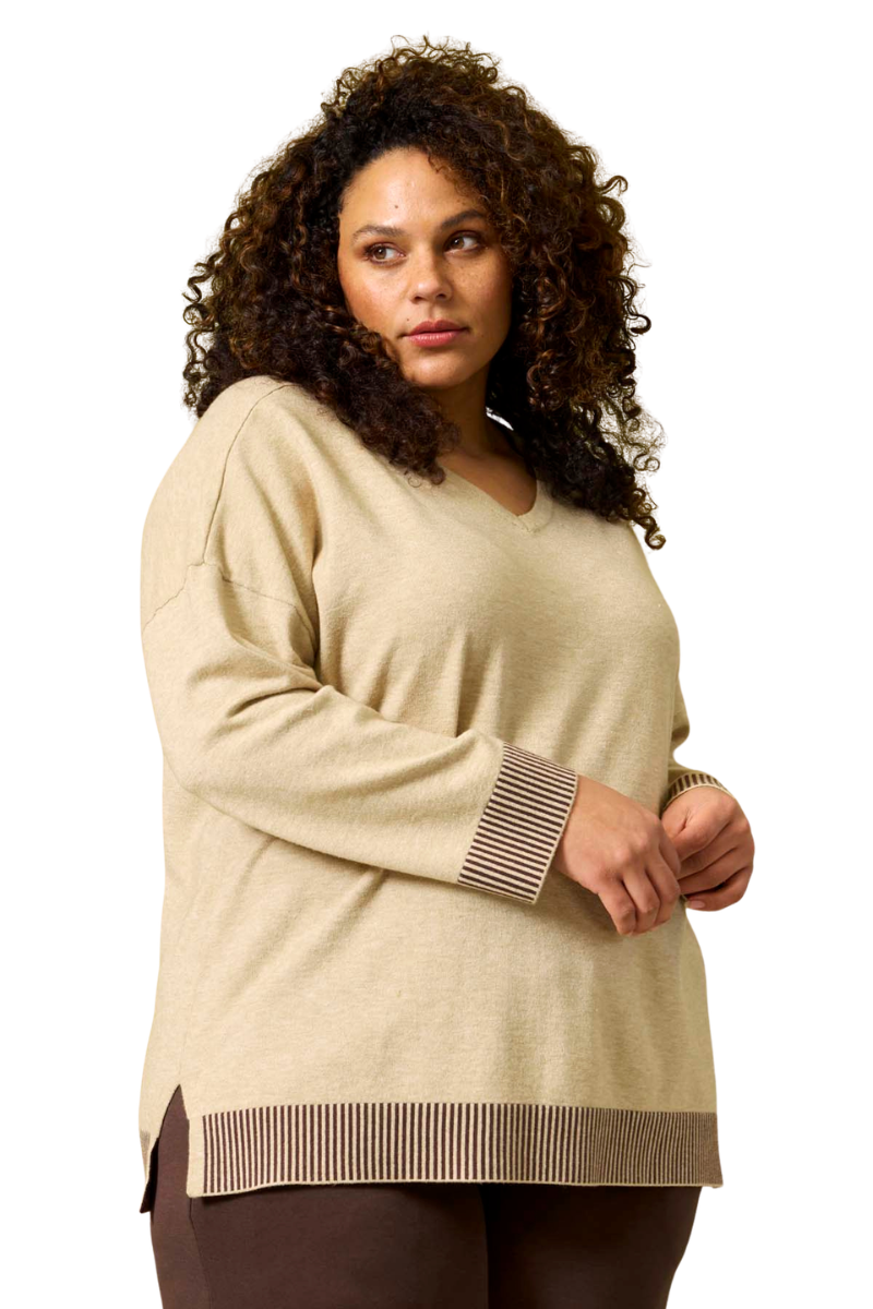 Zhenzi strik bluse sand ZH-Kogle 1420