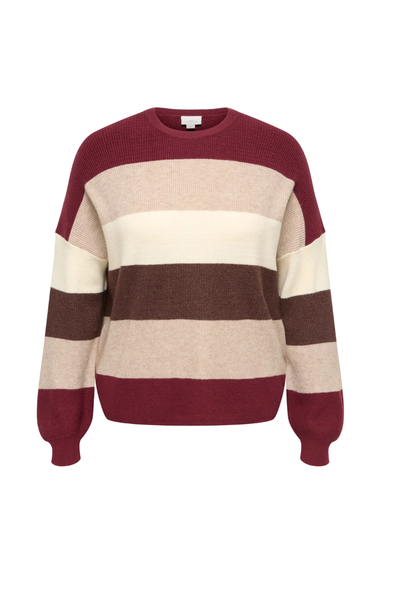 Only Carmakoma strikbluse CARATIA rød