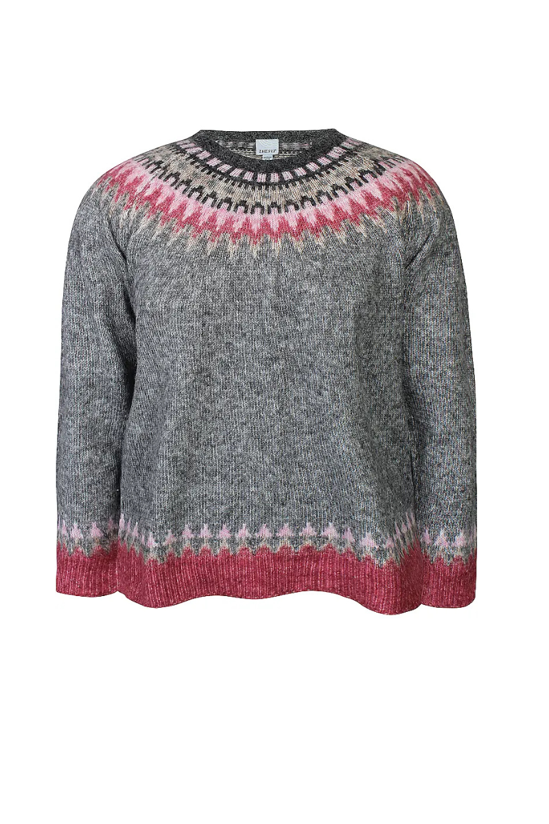 Zhenzi Myrna 1719 Strikbluse - Semi grey melange