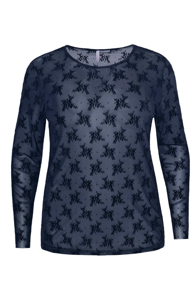 Cassiopeia mesh bluse Gitesse 2 mørke blå