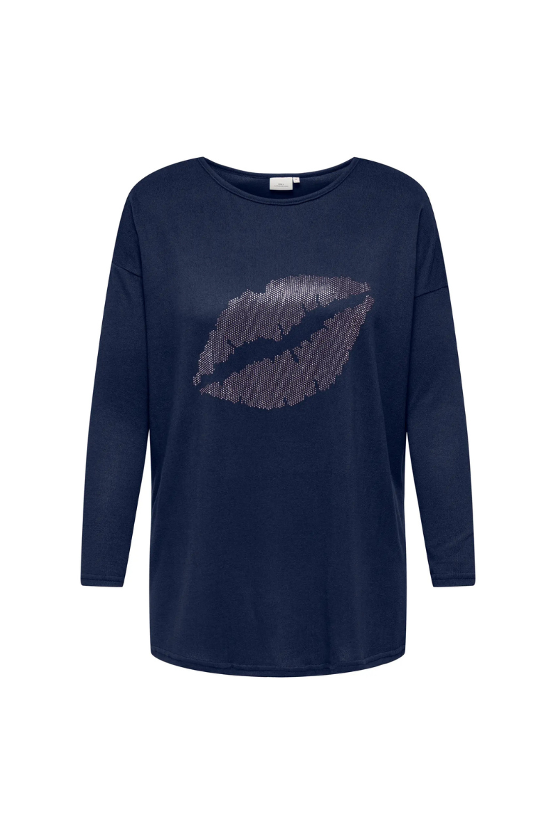 only carmakoma langærmet bluse Caralba navy