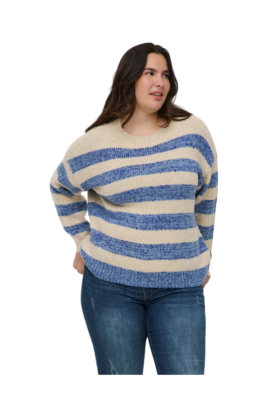 only carmakoma striktrøje cardundee blå kombi