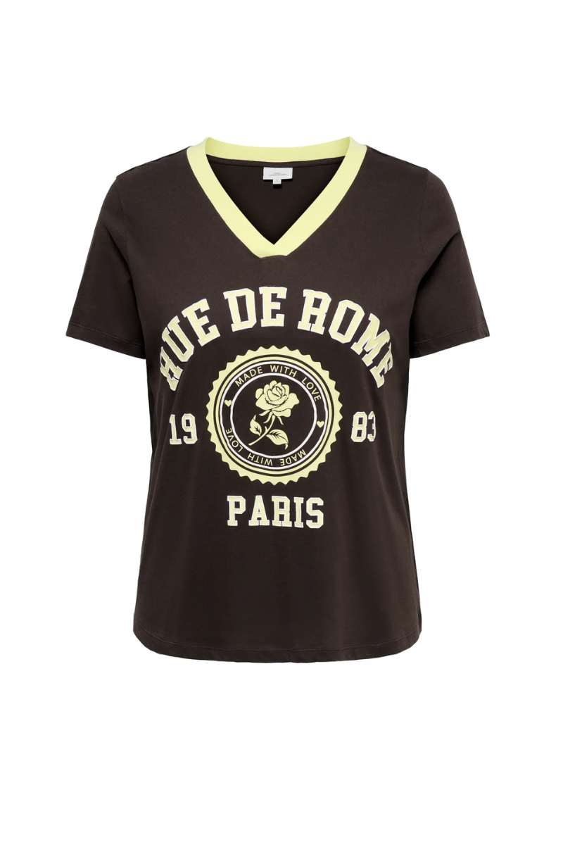 Only Carmakoma t-shirt carvince brun kombi