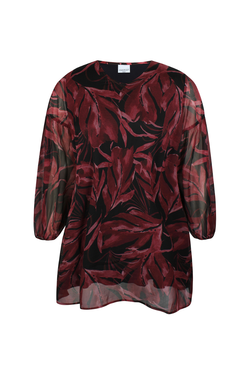 zhenzi tunika zh-seya 1043 burgendy rød