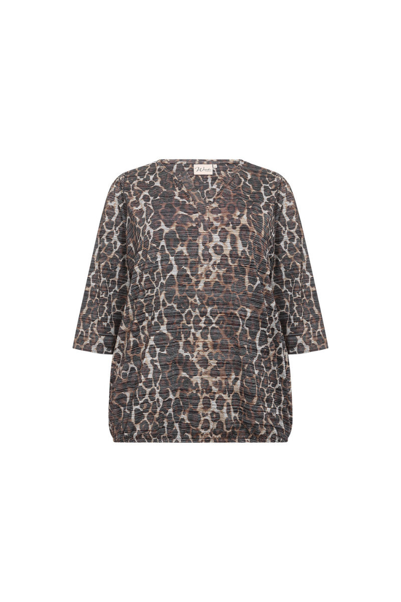 wasabi bluse 3/4 wa-sarina 19 brun leopard kombi