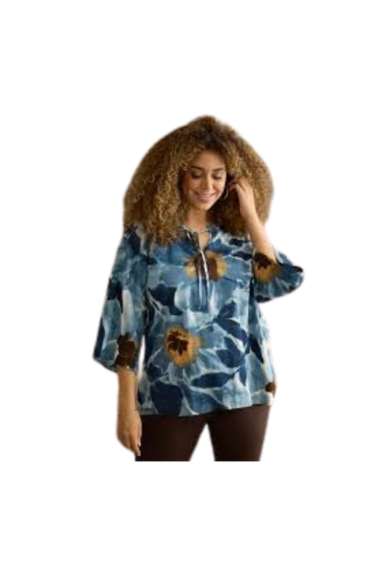 Zhenzi bluse zh-peri 938 blå kombi