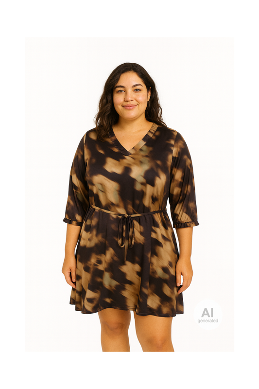 Zhenzi kjole Zh-Vera 1132 sand kombi