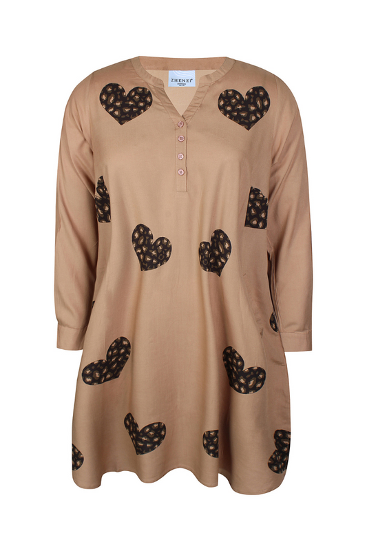 zhenzi kjole zh-sofia 1344-dress L/S brun