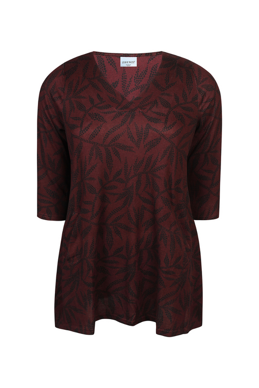 Zhenzi tunika zh-sara 1038 bordeaux rød