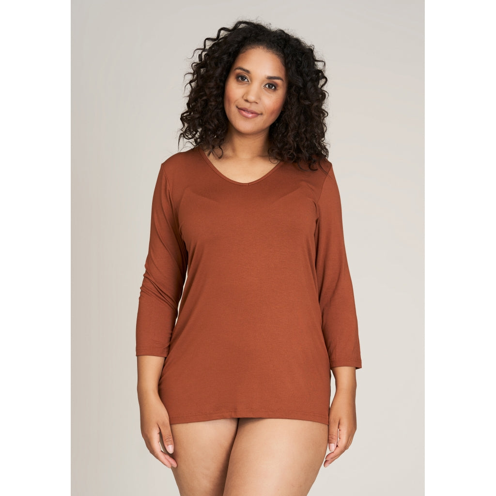 Sandgaard basis bluse, model Amsterdam Burn orange