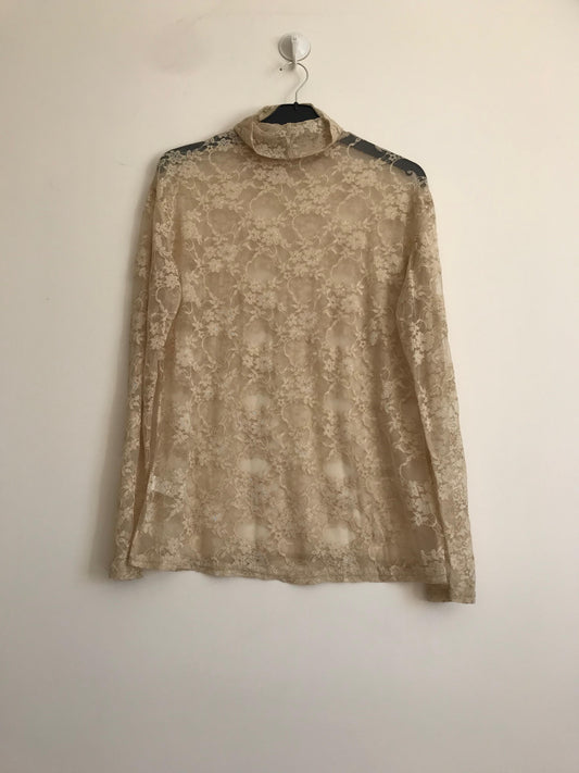 Paris blonde bluse   SAND turleneck