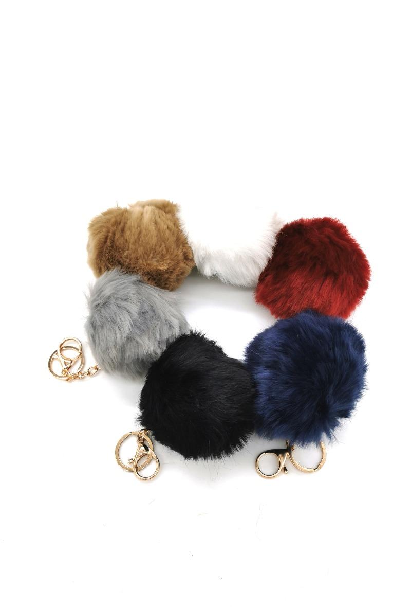 nøglering med pels ass farve