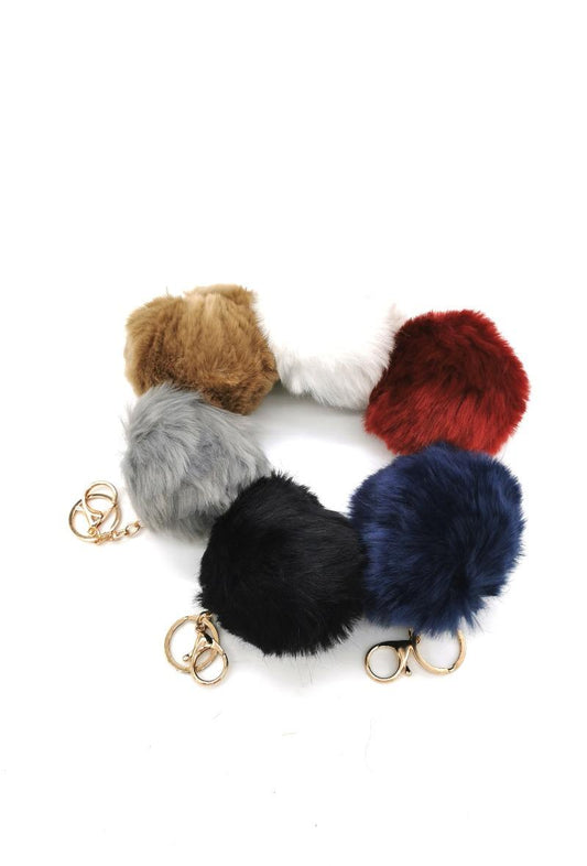 nøglering med pels ass farve