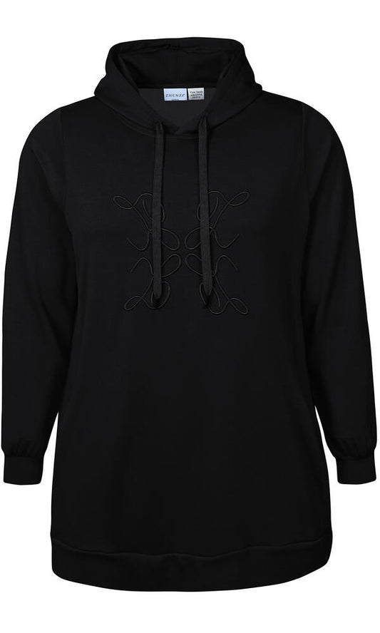 Zhenzi tunika sire 595 sort med hætte
