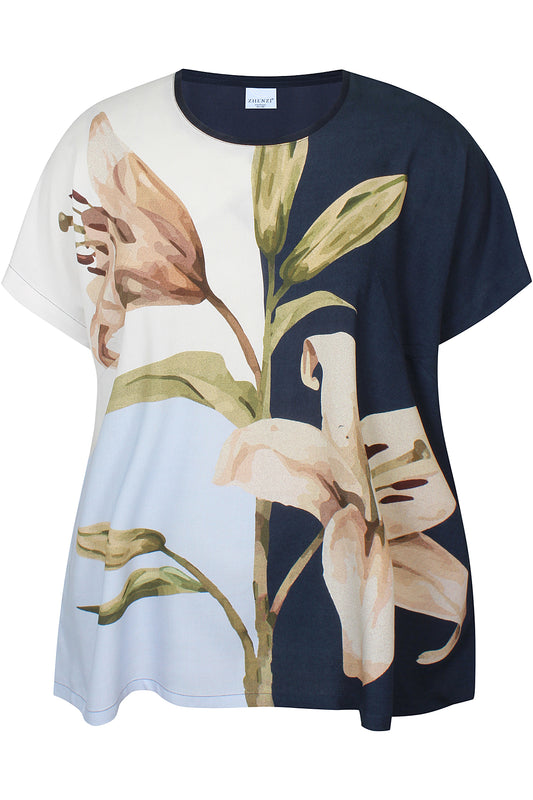 zhenzi bluse Zh-Edith 1280 blå kombi