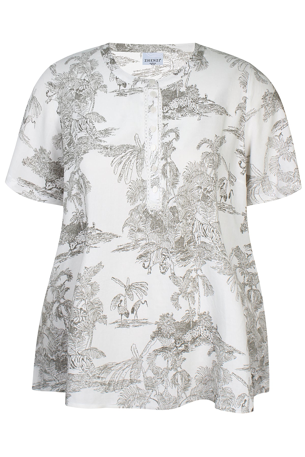 zhenzi bluse zh-ivory 1369 army