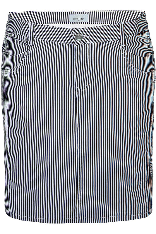 Zhenzi nederdel bengalin med shorts indsyet Boyer striber sort