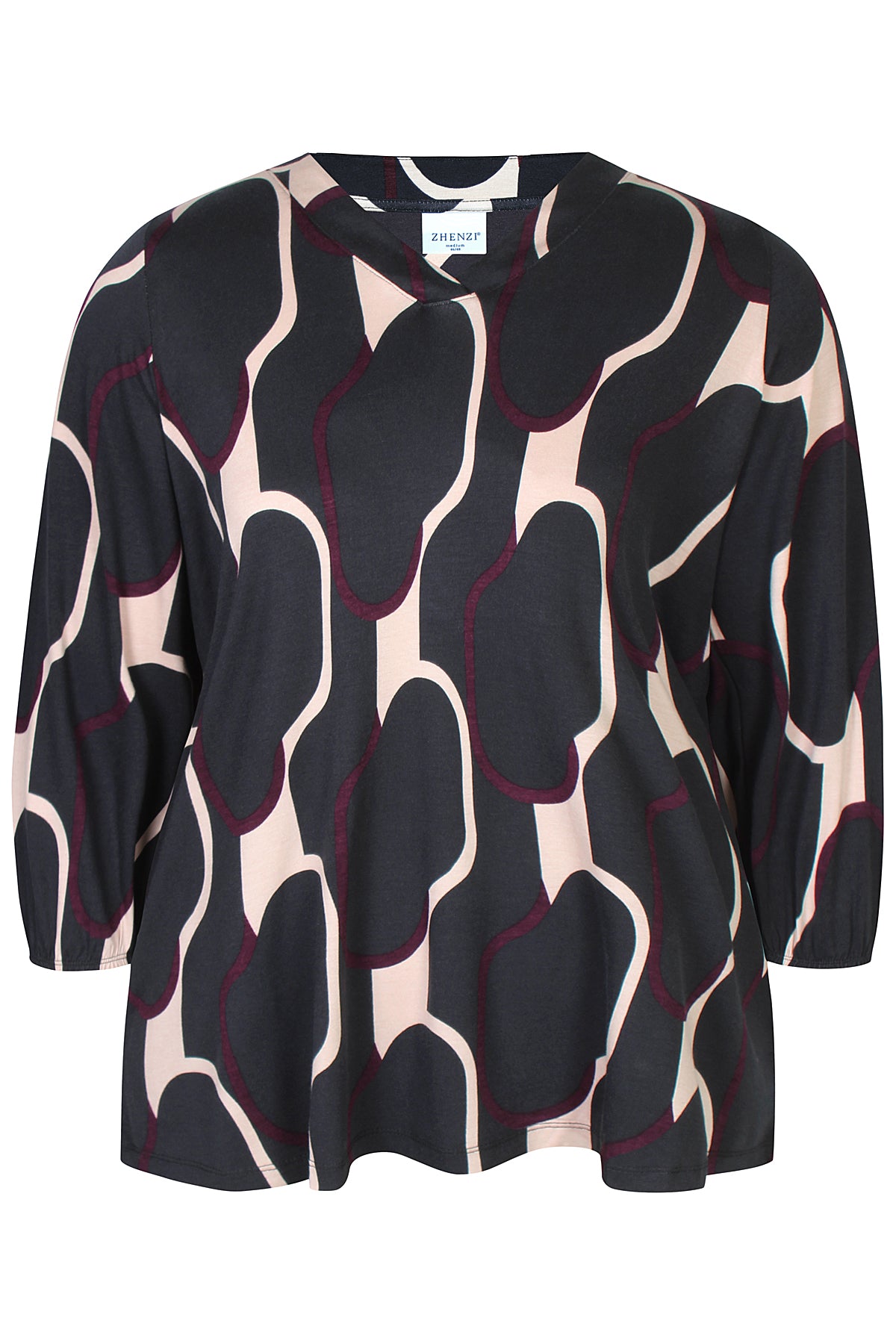 Zhenzi bluse ZH-Sylva 1432 brun kombi