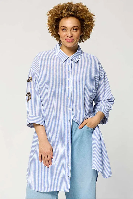 Zhenzi Skjorte tunika Mabel blå