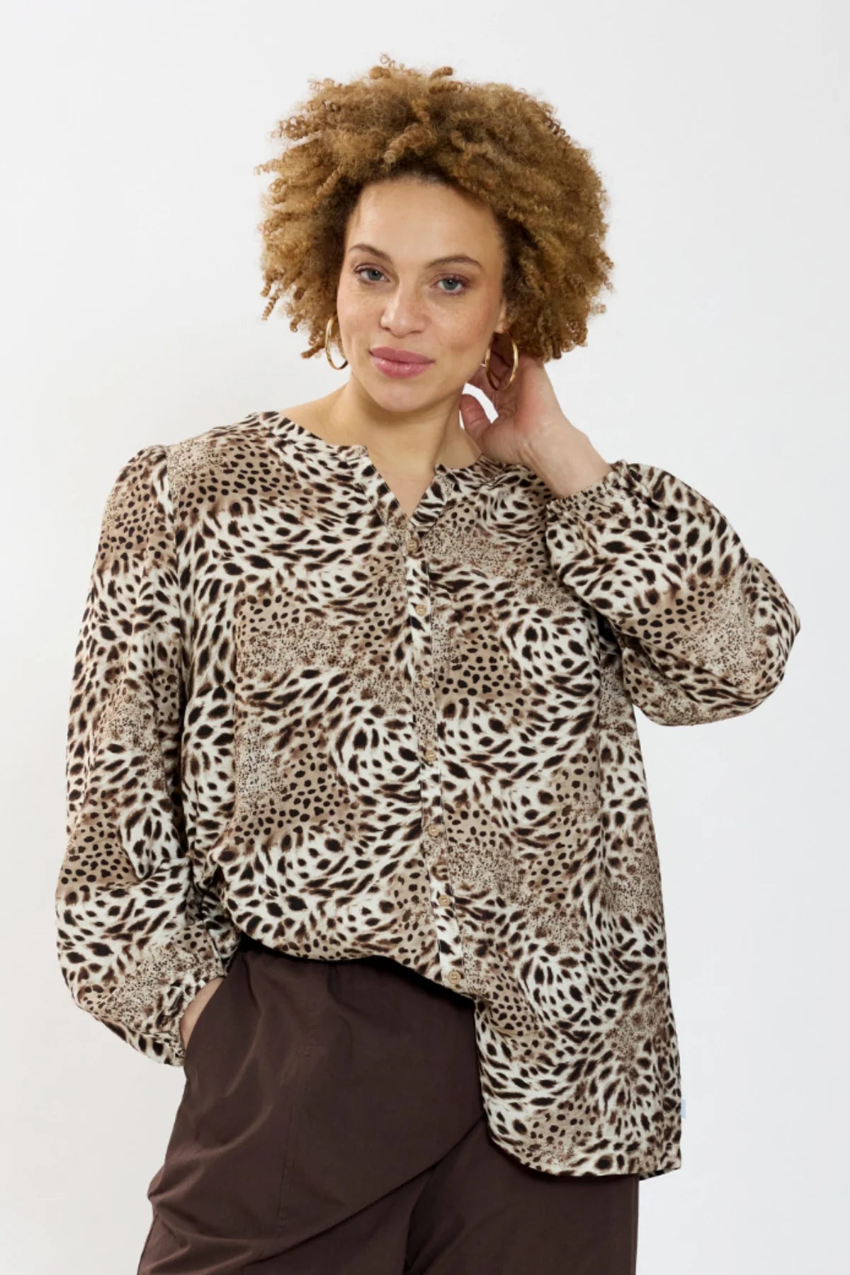 Zhenzi skjorte tunika Zh-Maida 1636 leopard print