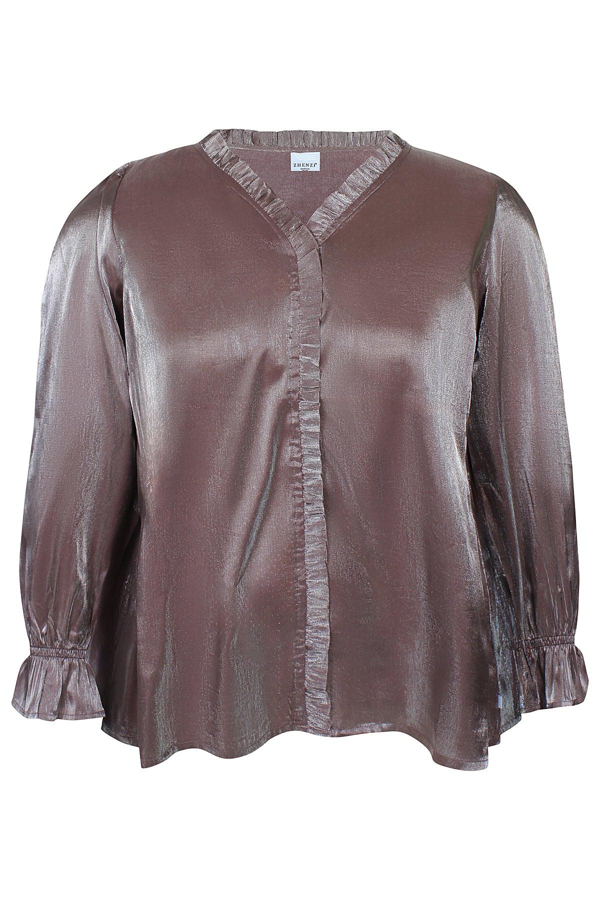 Zhenzi skjorte bluse Mitzy 1643 - Chokolade