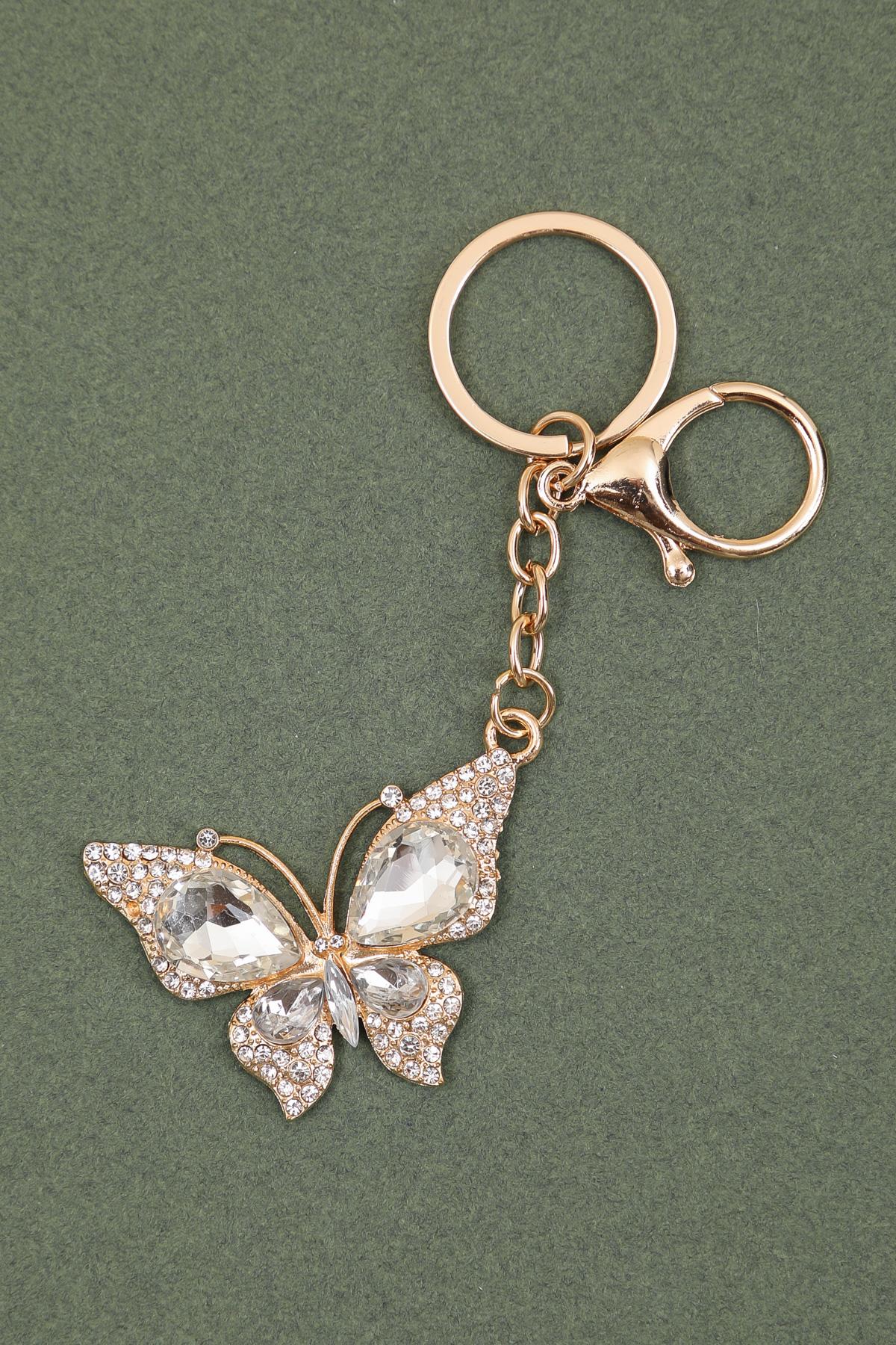 nøglering med sommerfugl