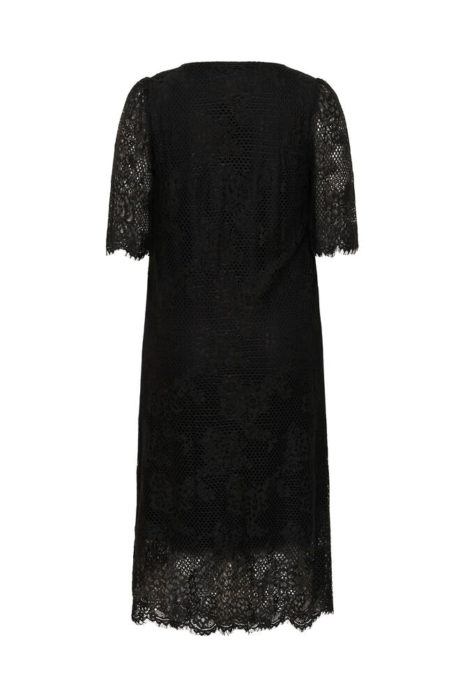 kaffe curve kjole KCcarley lace dress brun