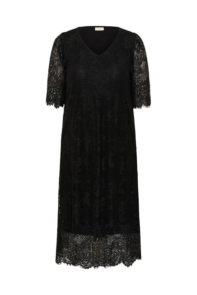 kaffe curve kjole KCcarley lace dress brun