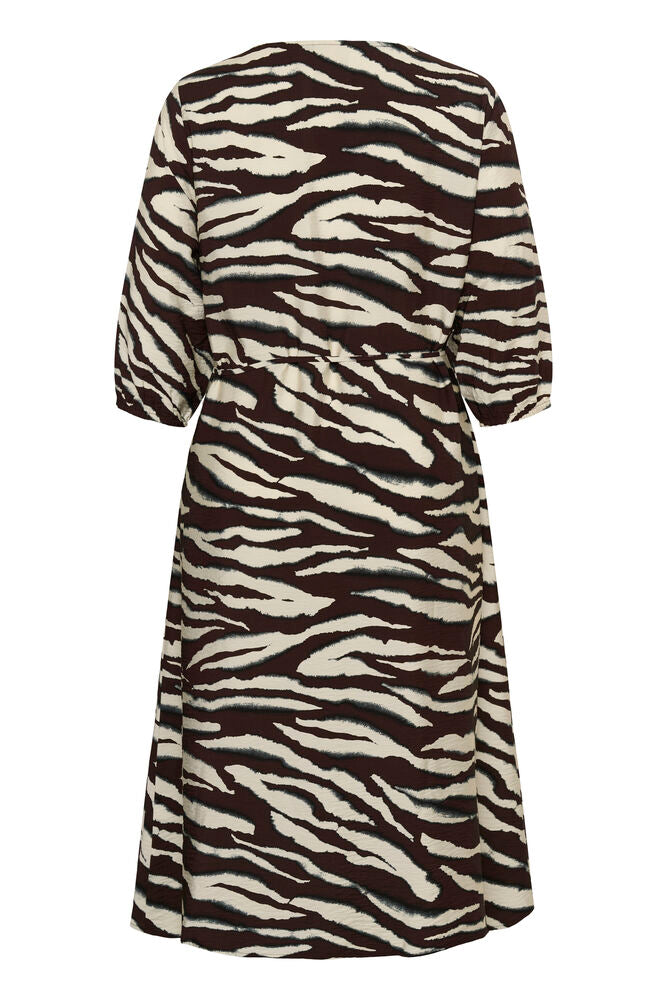 kaffe curve kjole KCvika dress brun kombi