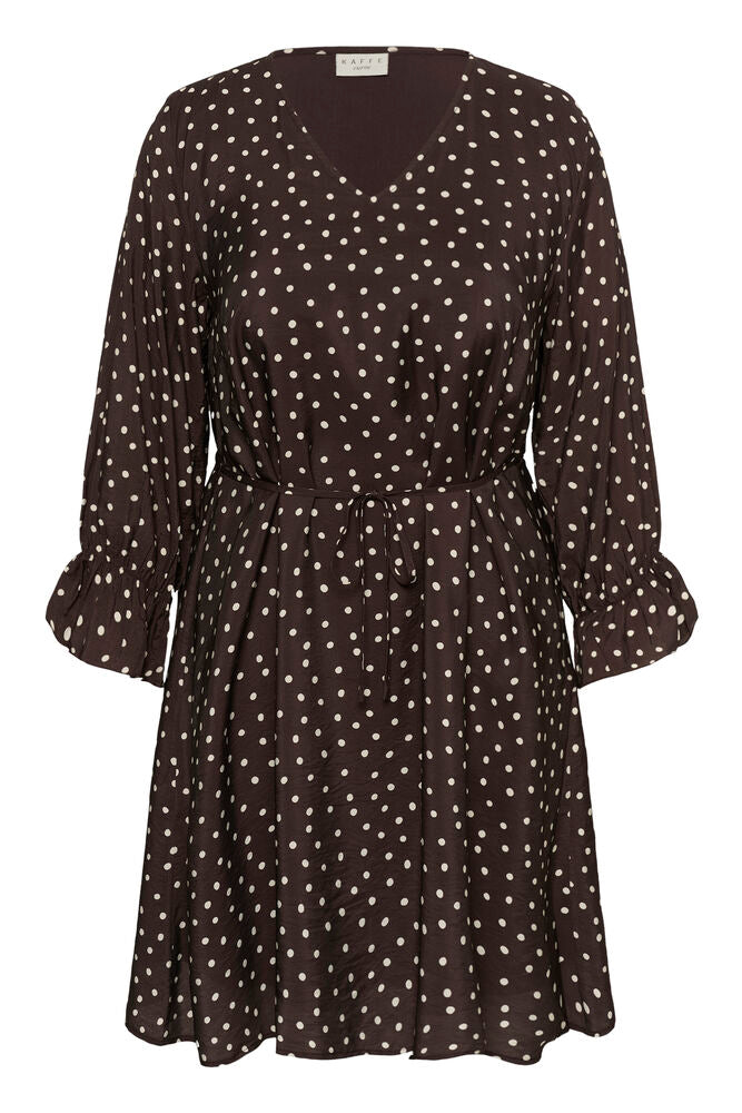 kaffe curve kjole KCditte dress brun kombi