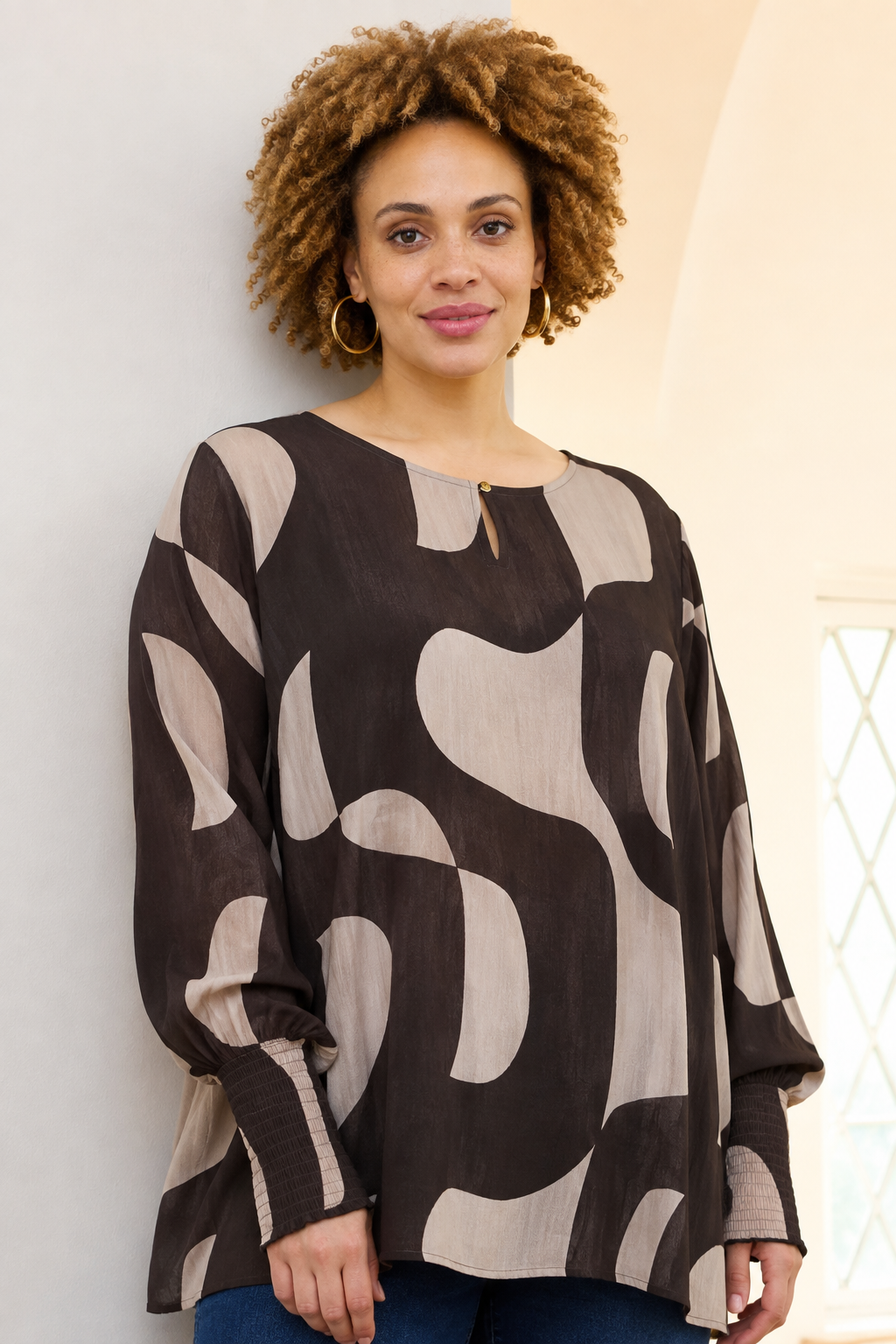 Zhenzi bluse Zh-Lonie 1538 brun