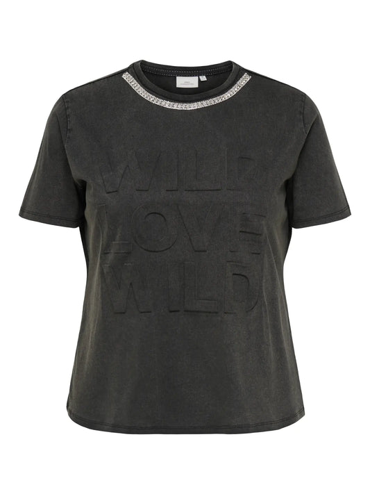 Only Carmakoma T-shirt CARDIEGO med sten