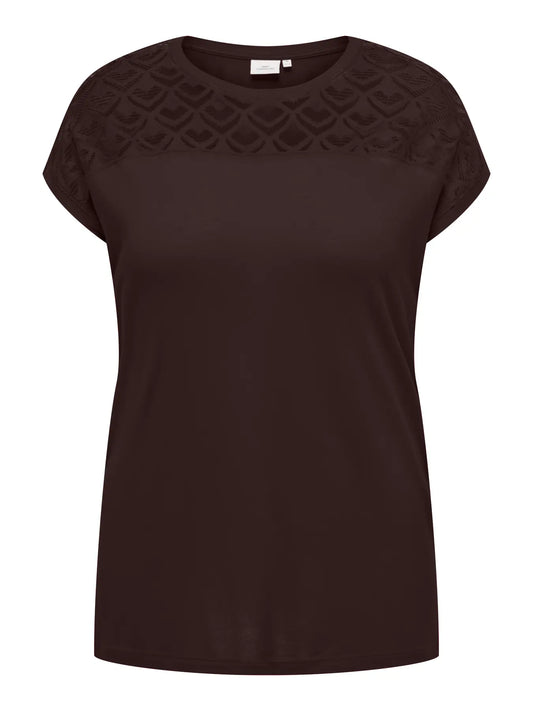 Only Carmakoma t-shirt Carflake Brun