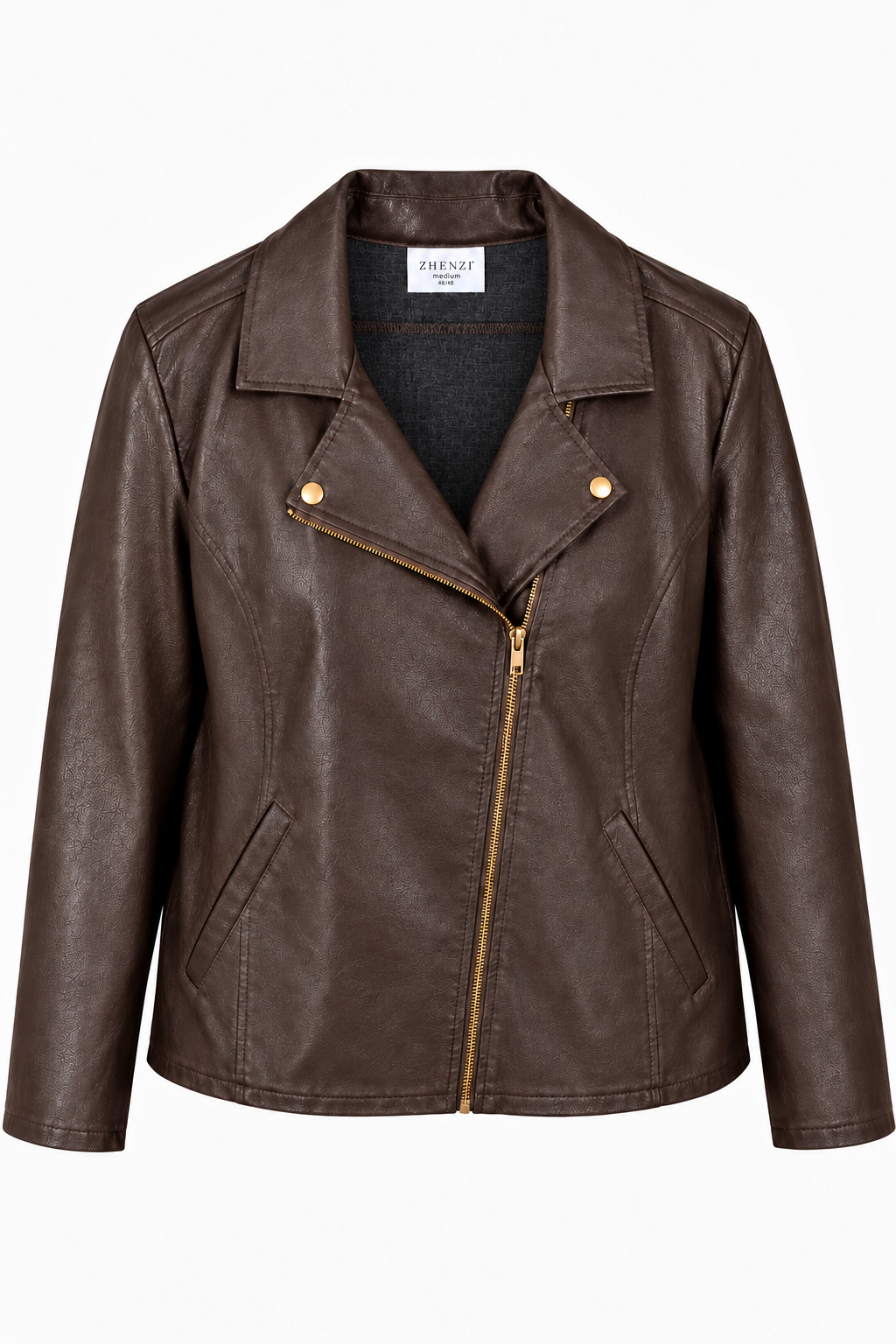 Zhenzi coated jakke i skindlook Milly 1621  Chokolade