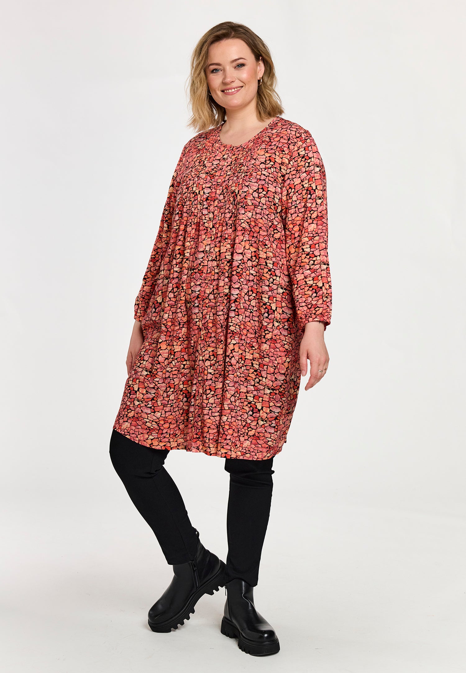 Gozzip shirt tunika GJohanne shirt tunic lyserød kombi