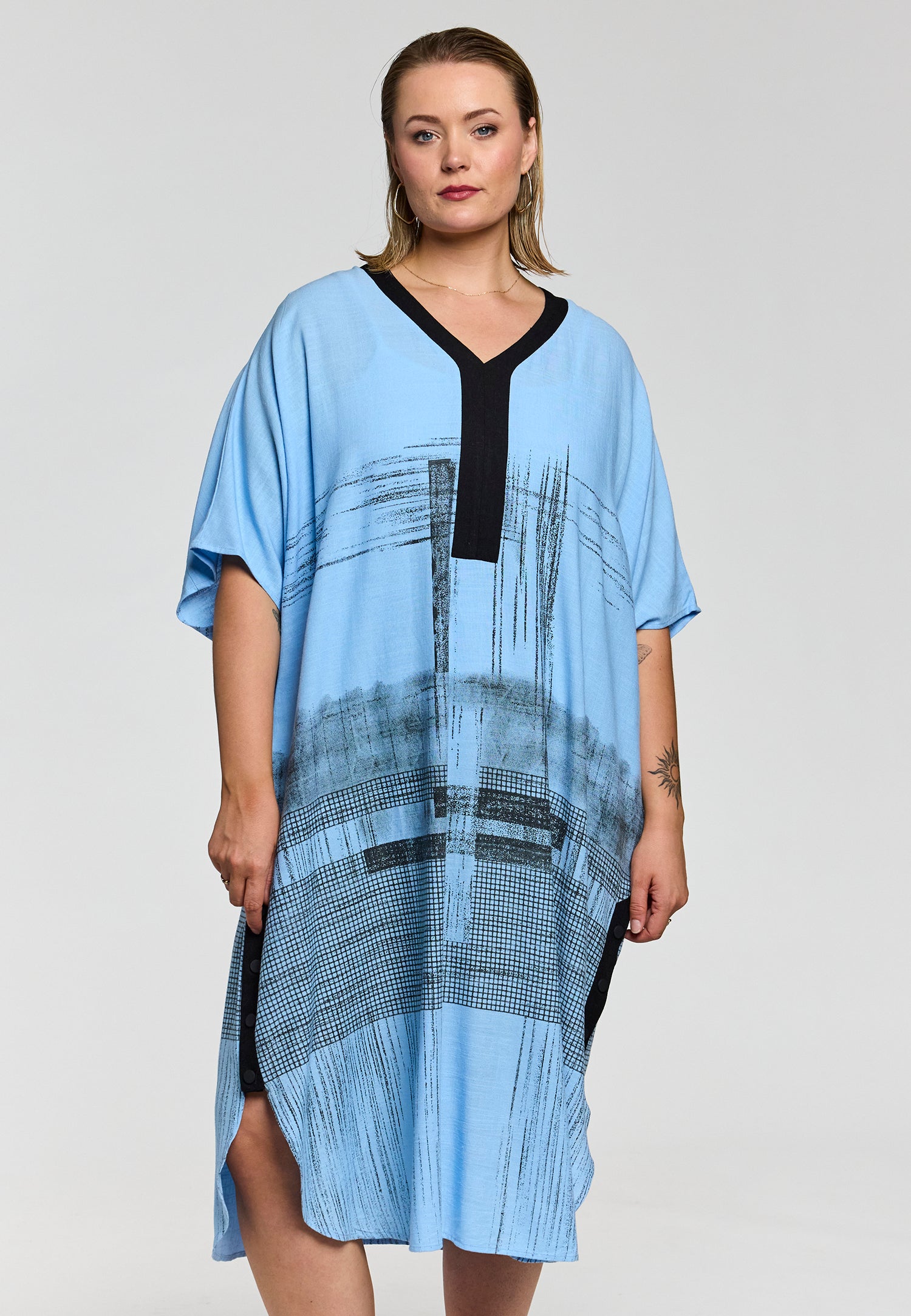 Gozzip Black kjole oversize gfern blå